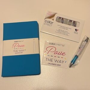 Color street conference nail set, note book, pen and sticker pave the way 2021